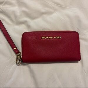 Michael Kors Red Wristlet Clutch